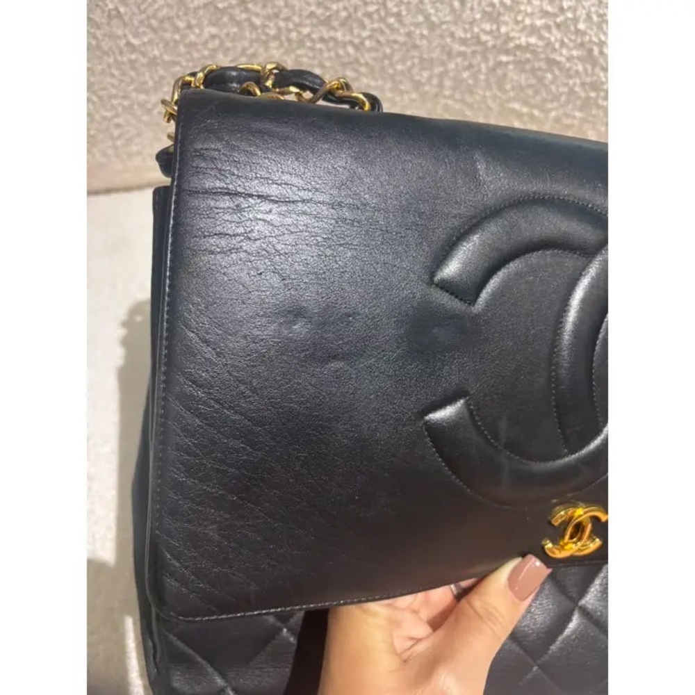Authentic CHANEL black jumbo XL CC classic Lambskin shoulder bag - Picture 6 of 15